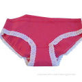 Women's Lace Trim Cotton Control Panties, Made of Nylon and Spandex, Customized Design Are Accepted.New